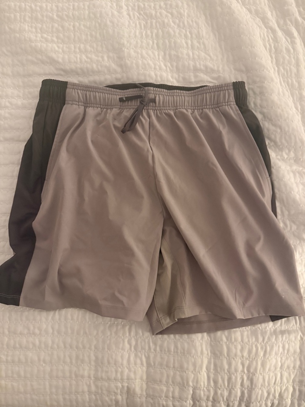 Fabletics Men's Two-Tone Grey and Black Athletic Shorts